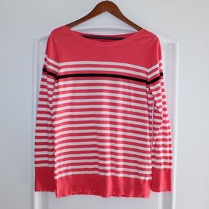 Nautica coral/pink/white striped sweater (women’s XL)
